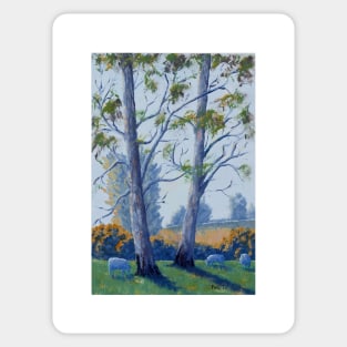 Gum Trees in the Afternoon - Oil on Board Sticker